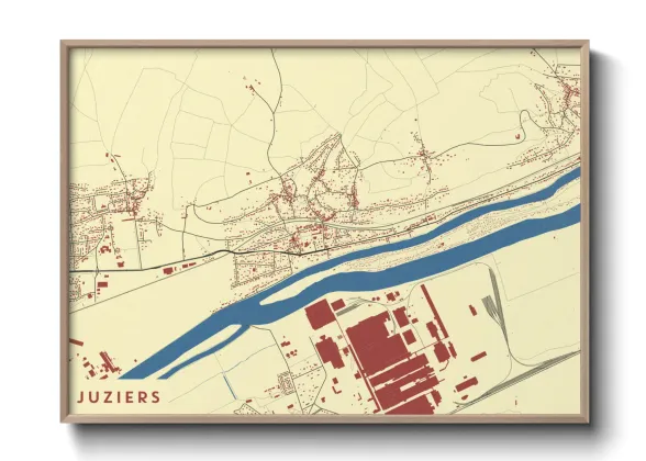 Une affiche de carte sur Juziers