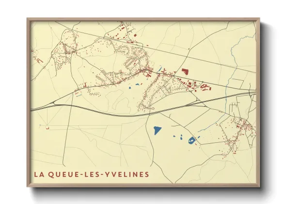Une affiche de carte sur La Queue-les-Yvelines
