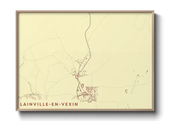 Une affiche de carte sur Lainville-en-Vexin