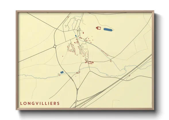 Une affiche de carte sur Longvilliers