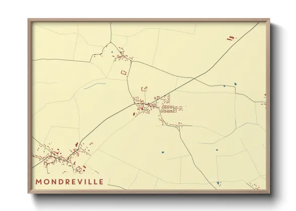 Une affiche de carte sur Mondreville
