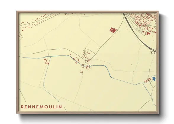 Une affiche de carte sur Rennemoulin