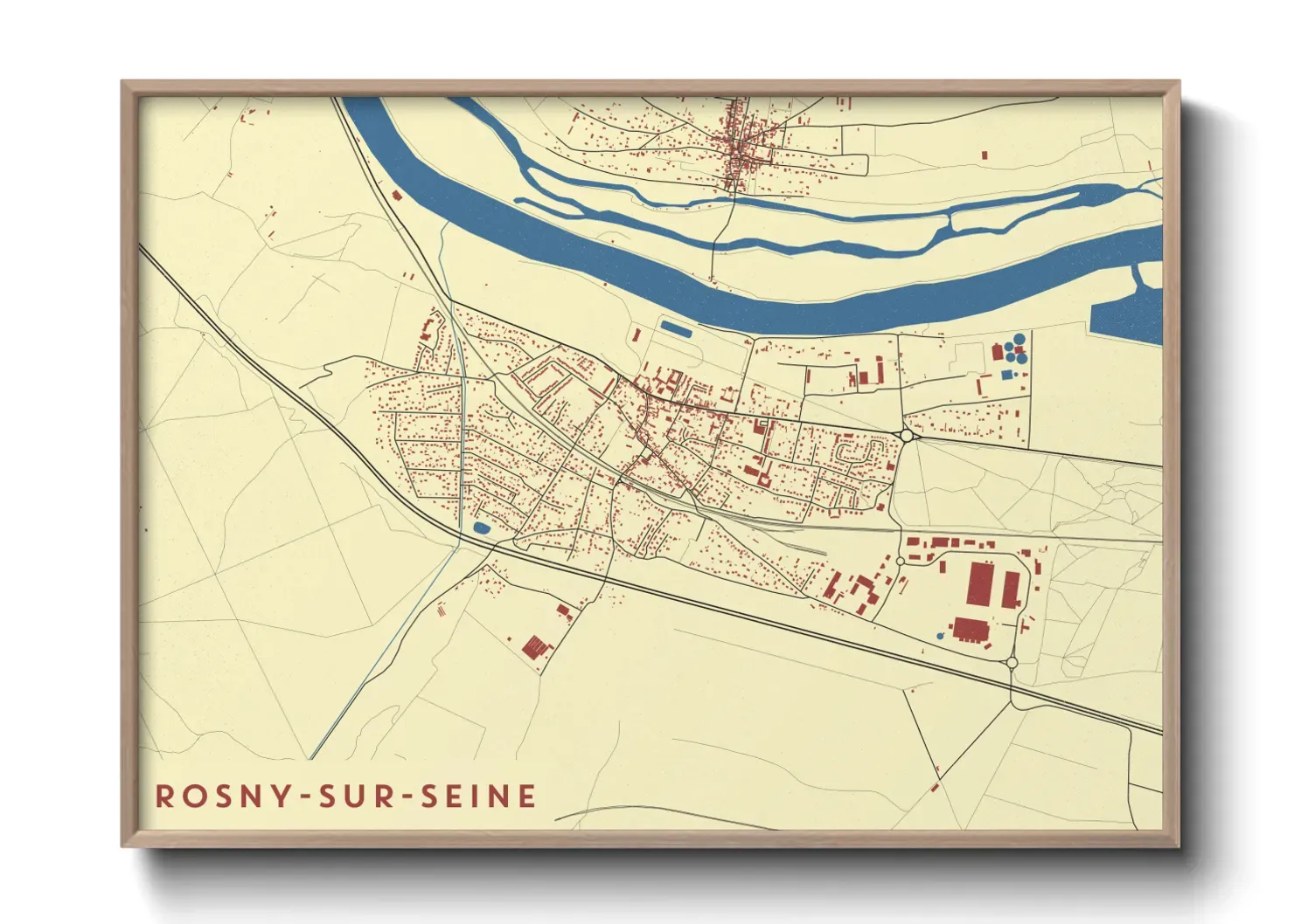 Un poster carteRosny-sur-Seine