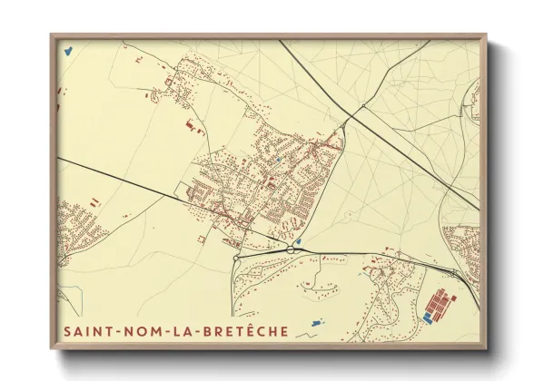 Une affiche de carte sur Saint-Nom-la-Bretêche