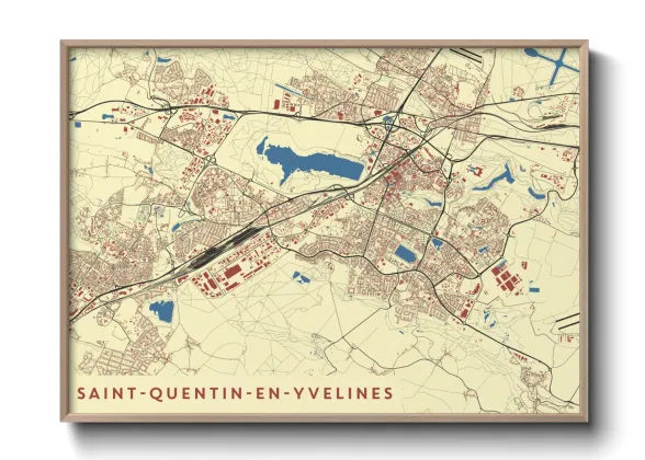 Une affiche de carte sur Saint-Quentin-en-Yvelines