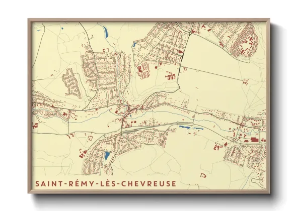 Une affiche de carte sur Saint-Rémy-lès-Chevreuse