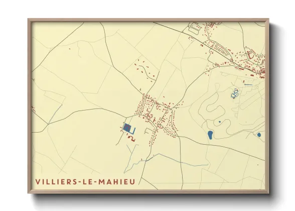 Une affiche de carte sur Villiers-le-Mahieu