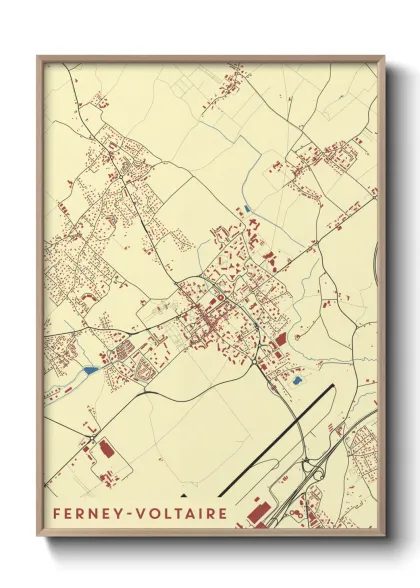 Une affiche de carte sur Ferney-Voltaire