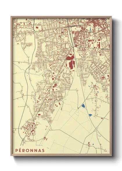 Une affiche de carte sur Péronnas