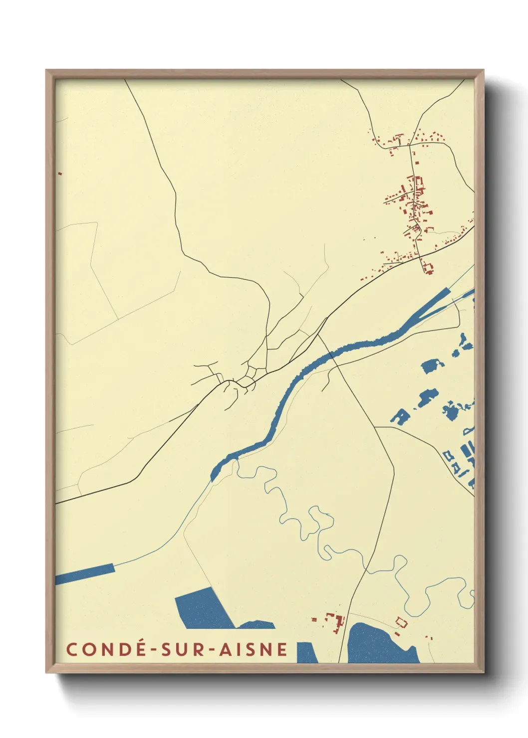 Un poster carte Condé-sur-Aisne