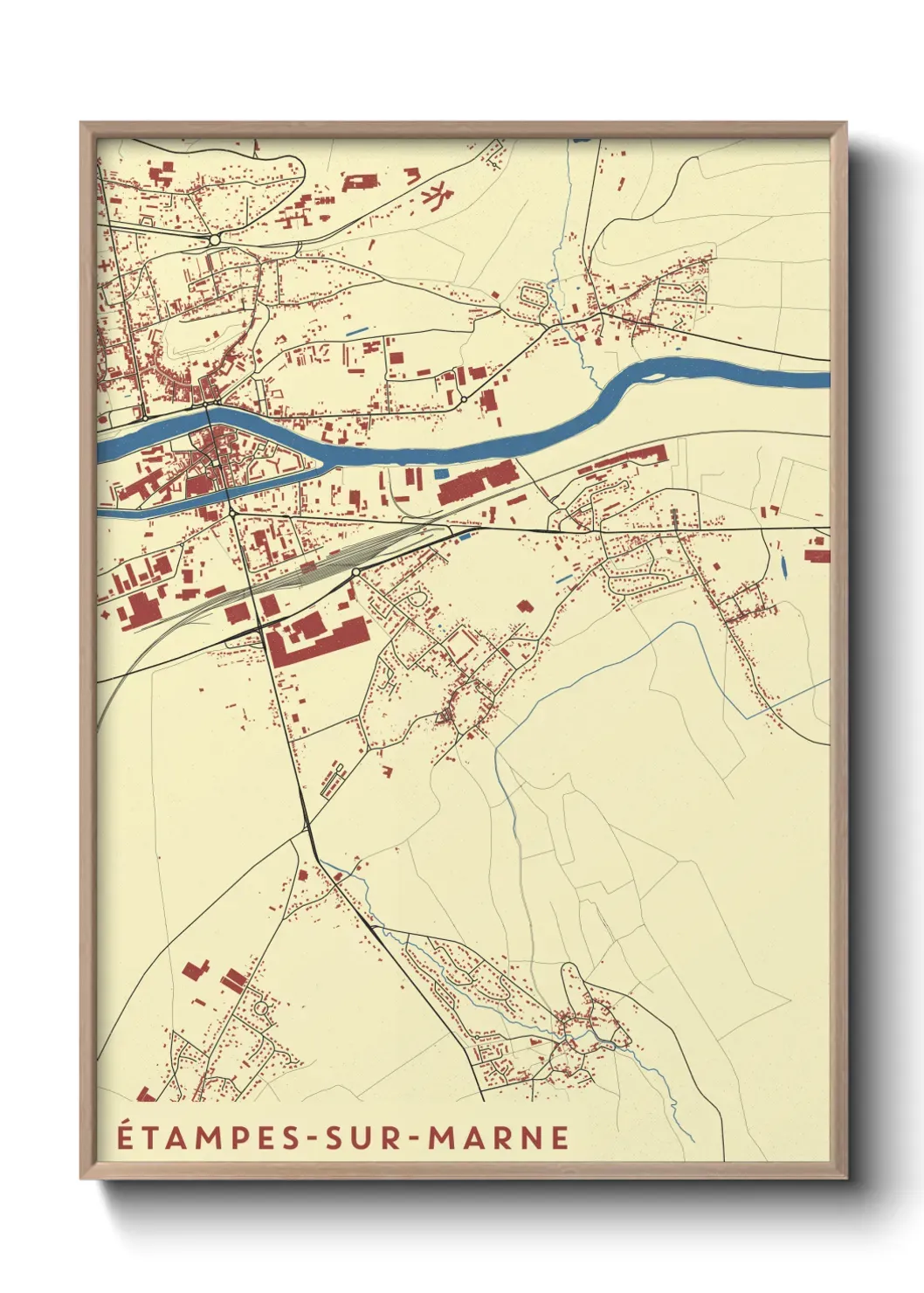 Un poster carte Étampes-sur-Marne