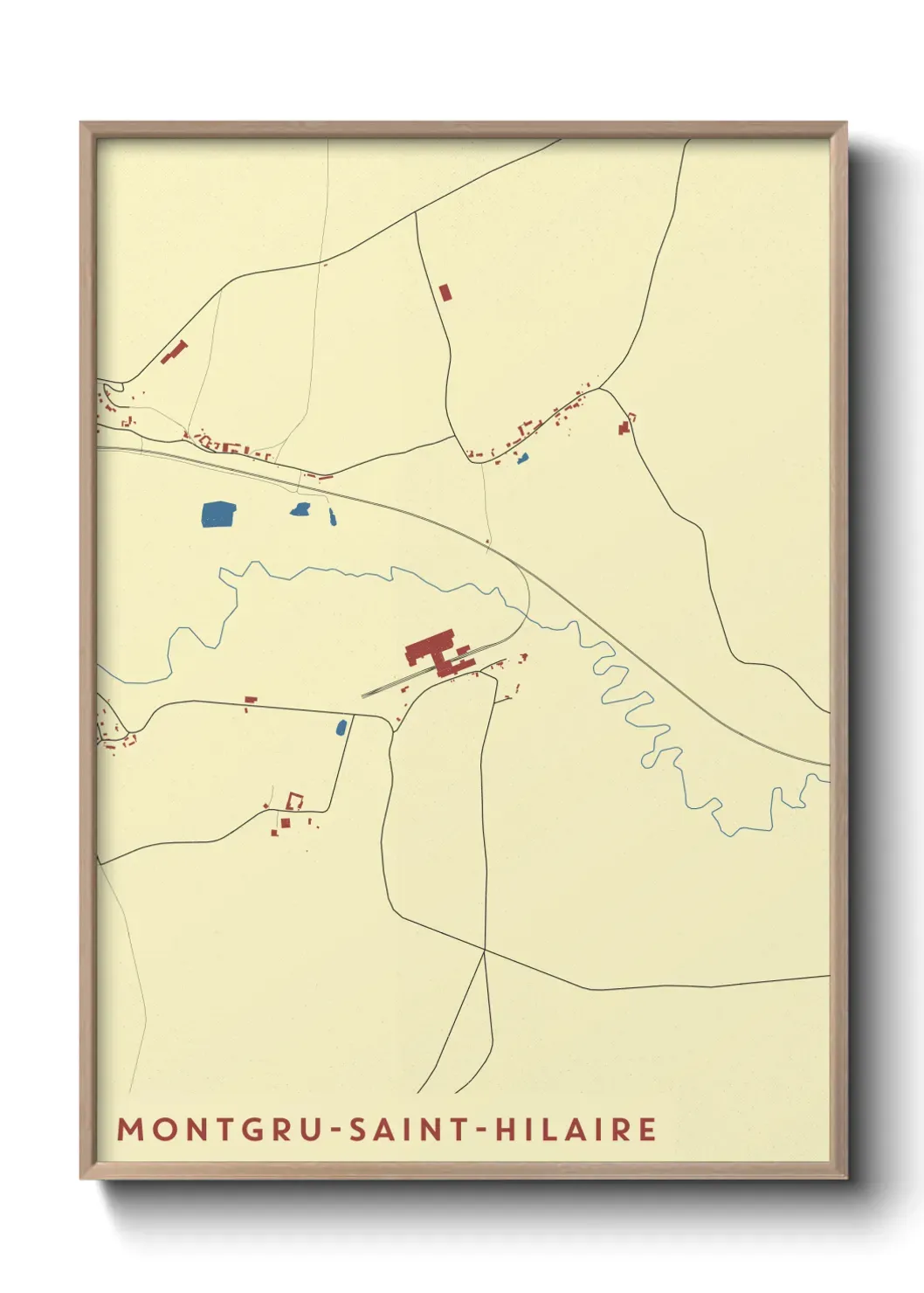 Un poster carte Montgru-Saint-Hilaire