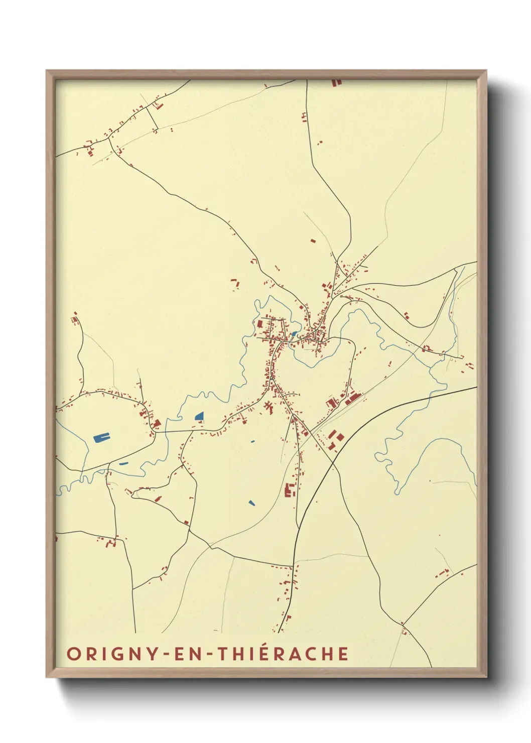 Un poster carte Origny-en-Thiérache