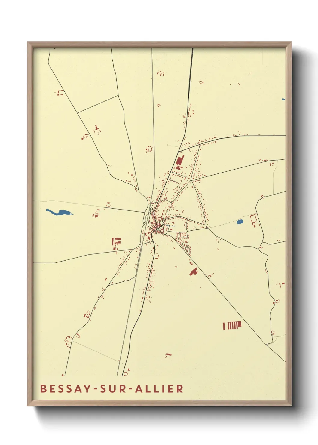 Un poster carte Bessay-sur-Allier