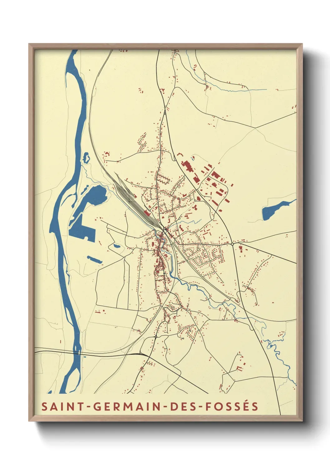 Un poster carteSaint-Germain-des-Fossés