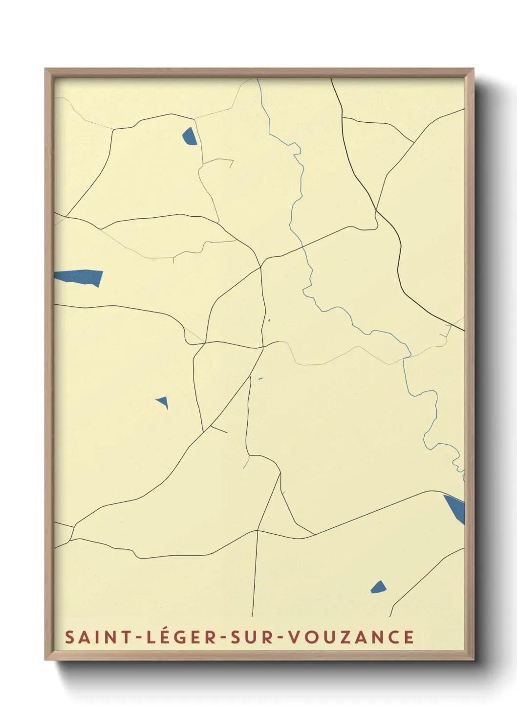 Un poster carte Saint-Léger-sur-Vouzance