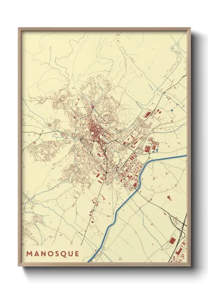 Une affiche de carte sur Manosque