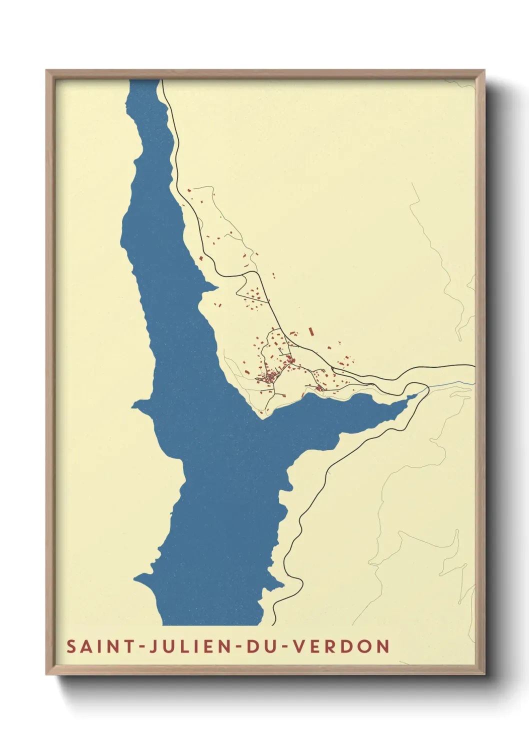 Un poster carte Saint-Julien-du-Verdon