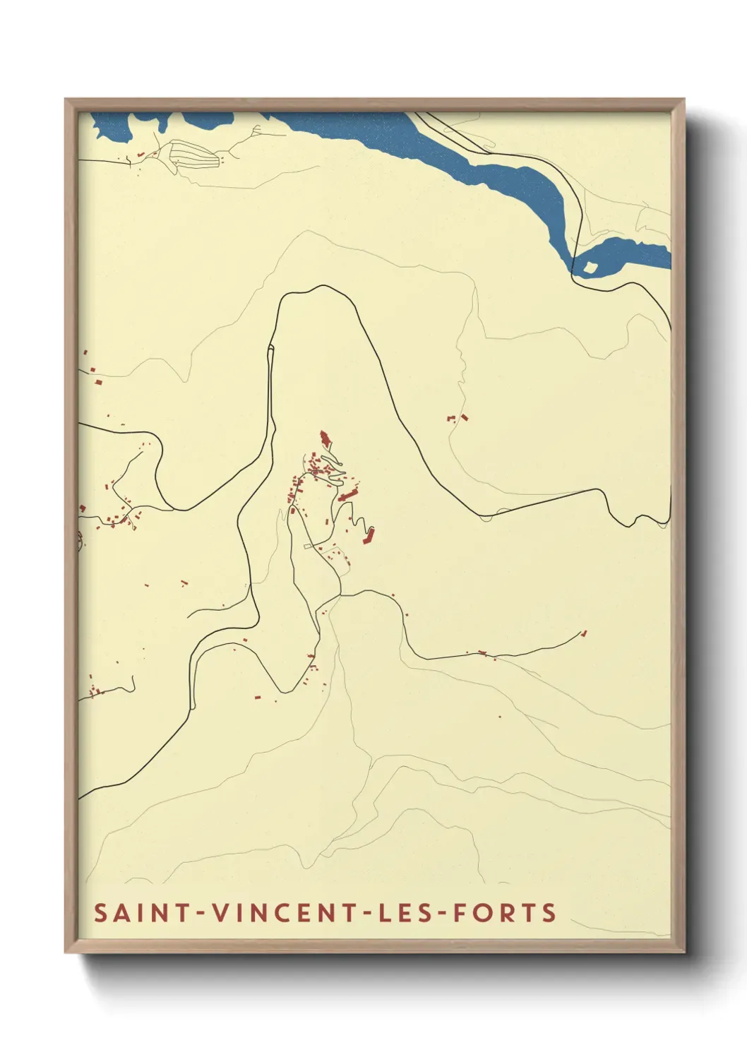 Un poster carte Saint-Vincent-les-Forts
