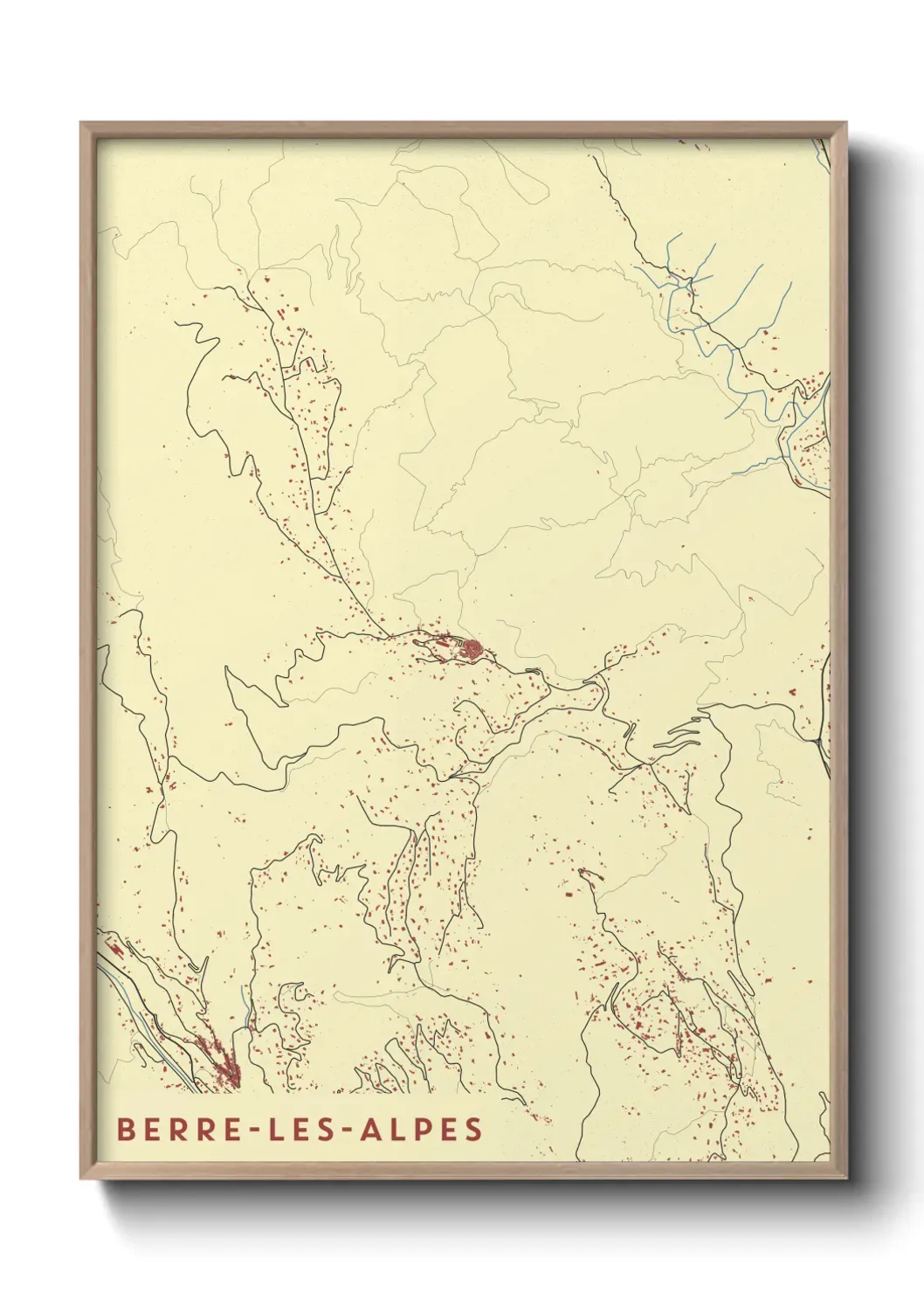 Un poster carte Berre-les-Alpes