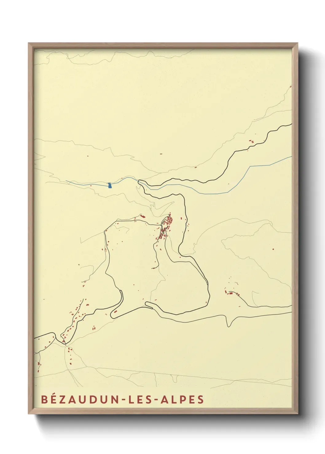Un poster carte Bézaudun-les-Alpes