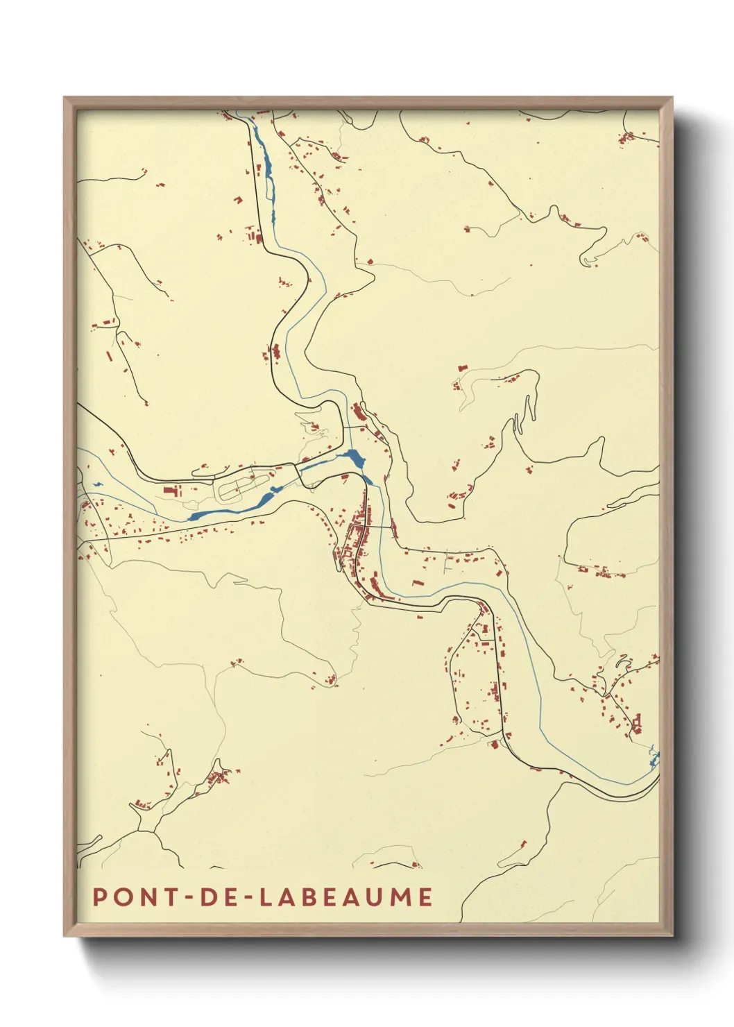 Un poster carte Pont-de-Labeaume