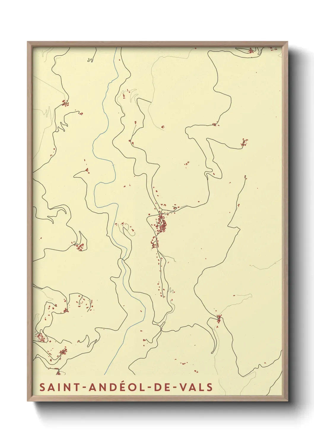 Un poster carte Saint-Andéol-de-Vals
