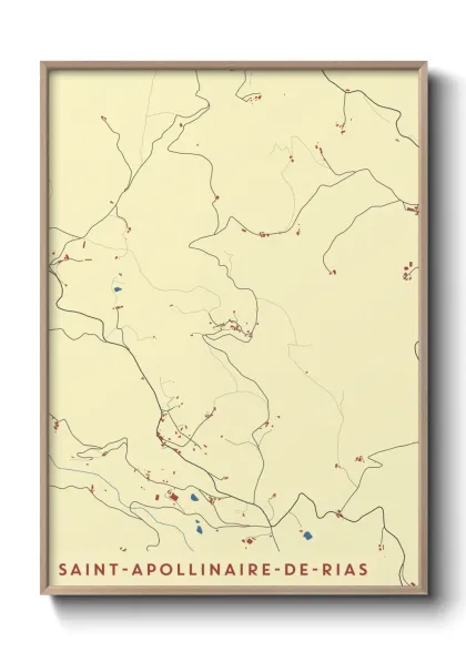 Une affiche de carte sur Saint-Apollinaire-de-Rias
