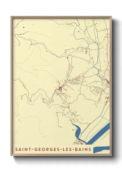 Une affiche de carte sur Saint-Georges-les-Bains