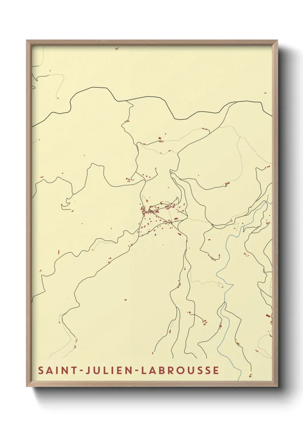 Un poster carte Saint-Julien-Labrousse