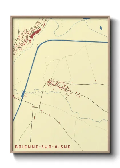 Une affiche de carte sur Brienne-sur-Aisne