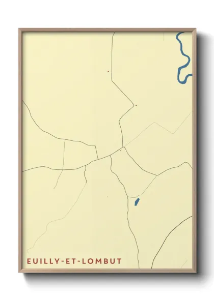 Une affiche de carte sur Euilly-et-Lombut
