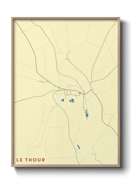 Une affiche de carte sur Le Thour