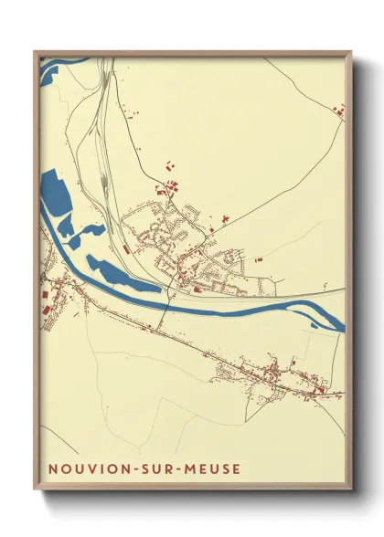 Une affiche de carte sur Nouvion-sur-Meuse