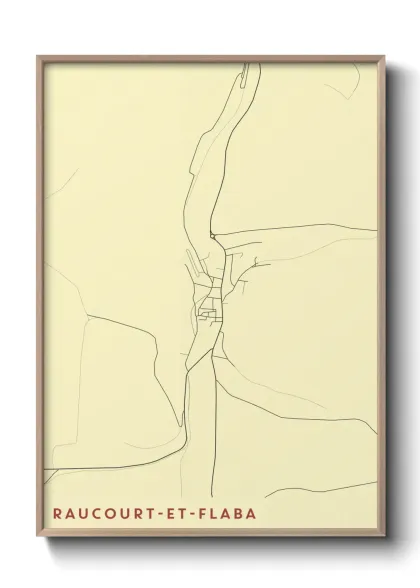 Une affiche de carte sur Raucourt-et-Flaba
