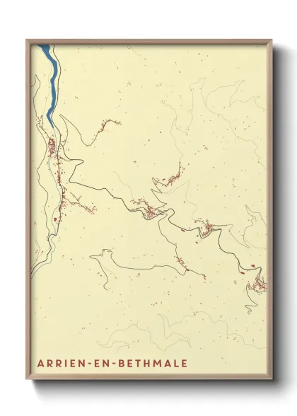 Une affiche de carte sur Arrien-en-Bethmale