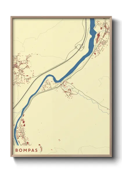 Une affiche de carte sur Bompas
