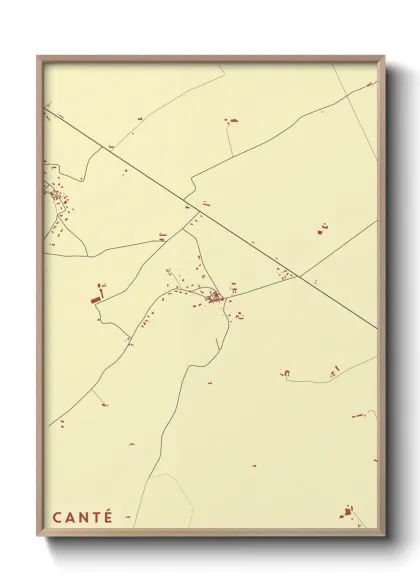 Une affiche de carte sur Canté