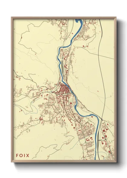 Une affiche de carte sur Foix