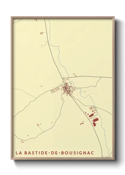 Une affiche de carte sur La Bastide-de-Bousignac