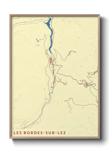 Une affiche de carte sur Les Bordes-sur-Lez