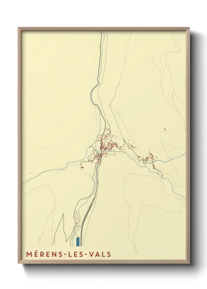 Une affiche de carte sur Mérens-les-Vals