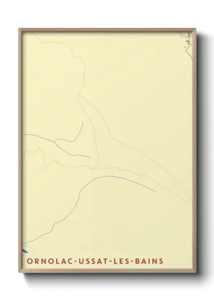 Une affiche de carte sur Ornolac-Ussat-les-Bains