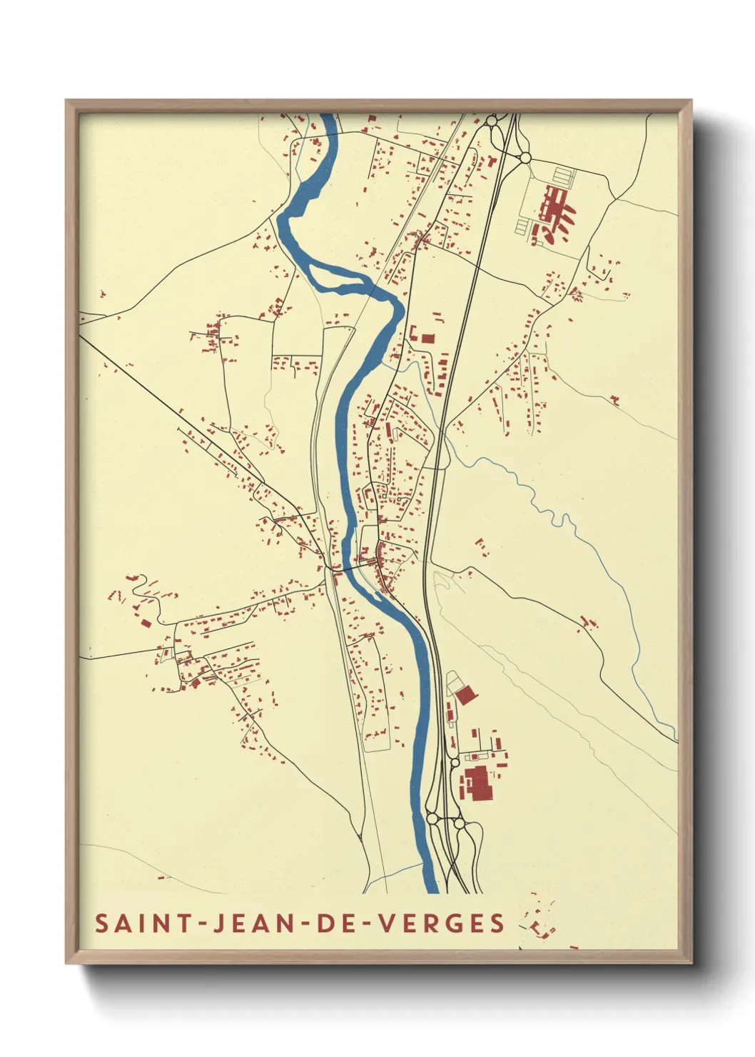 Un poster carte Saint-Jean-de-Verges