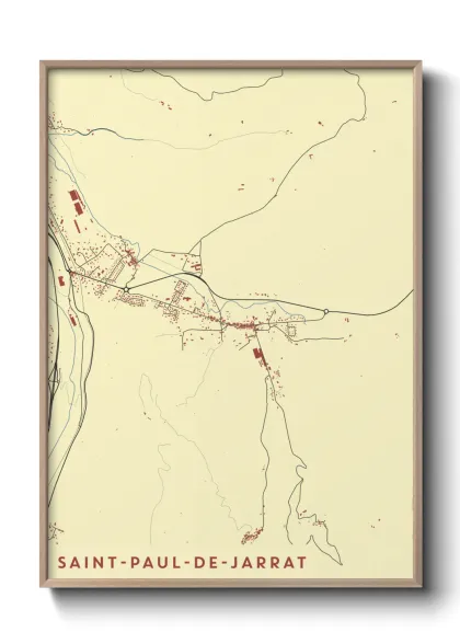 Une affiche de carte sur Saint-Paul-de-Jarrat