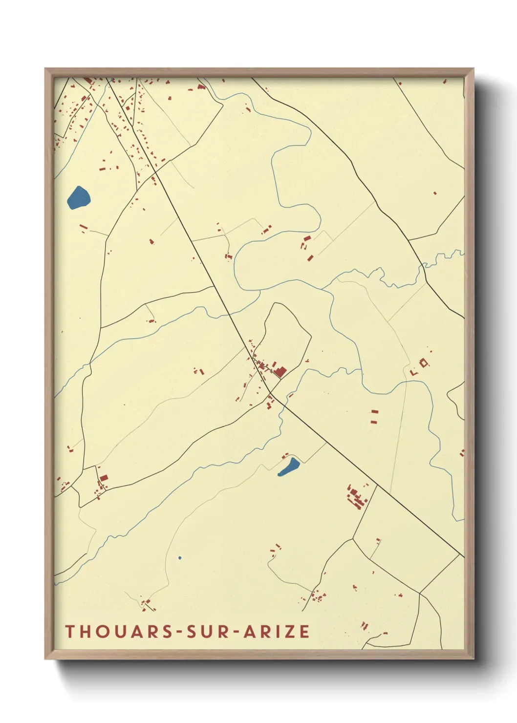 Un poster carte Thouars-sur-Arize