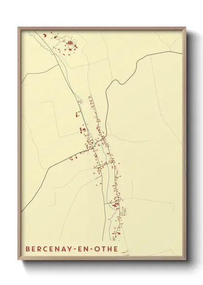 Une affiche de carte sur Bercenay-en-Othe