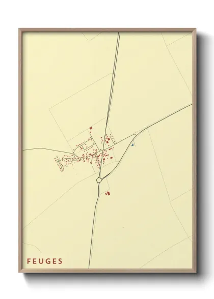 Une affiche de carte sur Feuges