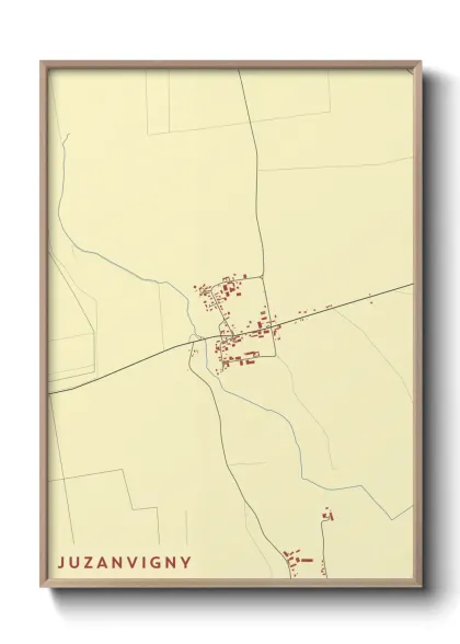 Une affiche de carte sur Juzanvigny