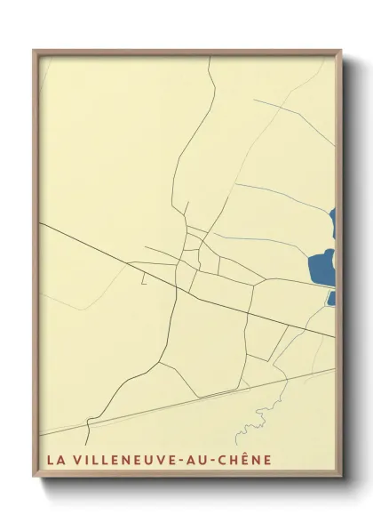 Une affiche de carte sur La Villeneuve-au-Chêne